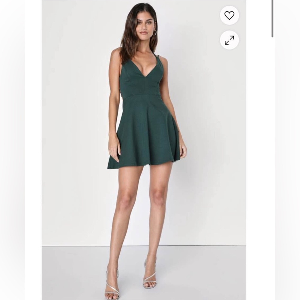 Lulu's Green Fit and Flare Mini Dress